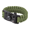 101 Inc. - Paracord náramek pro přežití s kompasem, teploměrem, píšťalkou a podpalovačem - 9" - OD Green - JYFPB02