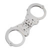 Alcyon - Ocelová pouta s panty - dvojité zamykání - stříbrná - 5005-X