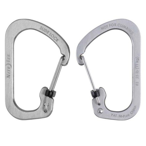 Nite Ize - Karabina SlideLock® z nerezové oceli č. 3 - nerez - CSL3-11-R6