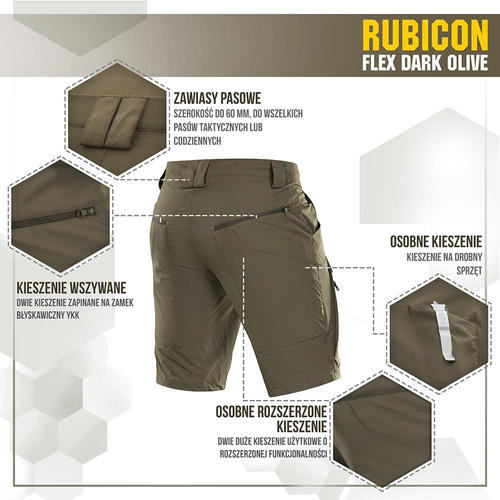 M-Tac - Taktické šortky Rubicon Flex - 4-Way Stretch - YKK - Dark Olive - 20070048