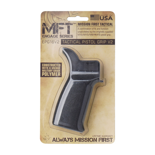 MFT - Pistolová rukojeť Engage pro AR-15 / M16 / M4 / HK416 - úhel 15° - černá - EPG16V2-BL