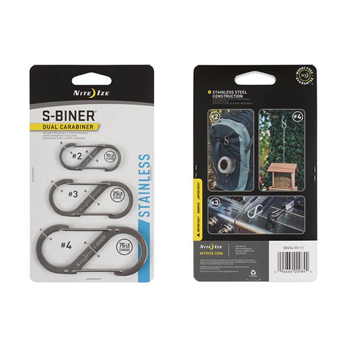 Nite Ize - Sada karabin S-Biner #2, #3, #4 - ocel - SB234-03-11