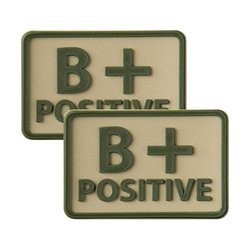 Helikon - PVC nášivka - Krevní skupina - B+ POS - Khaki - 2 ks