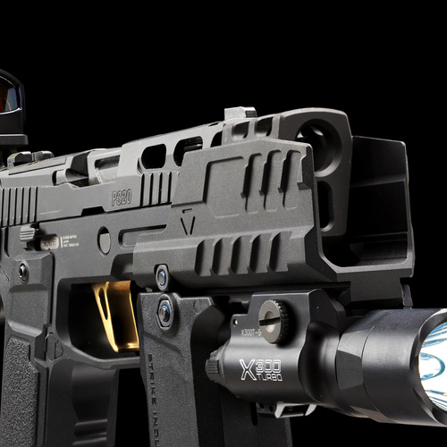 Strike Industries - Štít proti výbuchu Hyper pro pistole SMC Alfa/Bravo - Černý - SI-SMC-BS-S