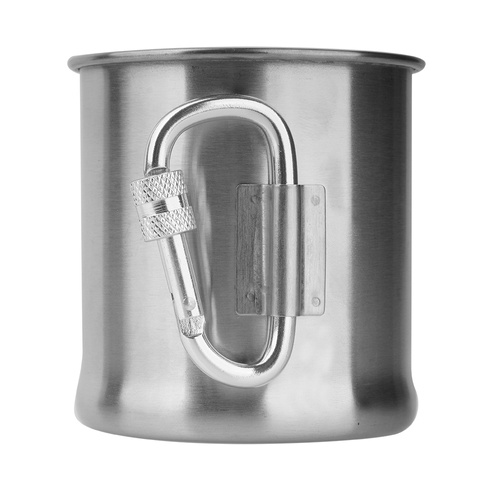 Mil-Tec - cestovní hrnek s karabinou - 250 ml - ocel - 14607800