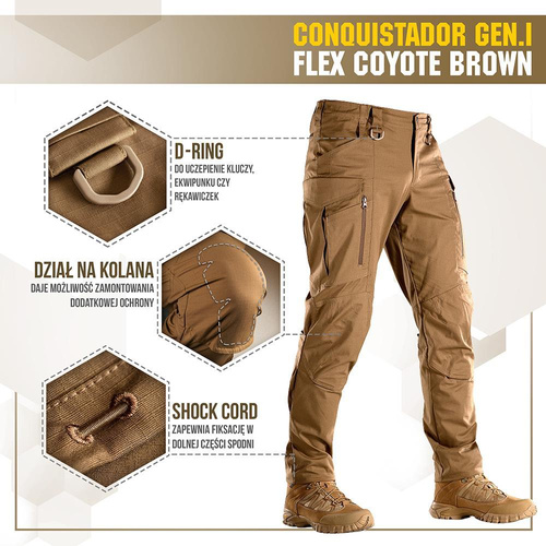 M-Tac - Taktické kalhoty Conquistador Gen. I Flex - Ripstop - Coyote - 20059017