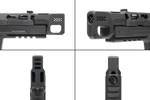 Strike Industries - Kompenzátor pro SMC Alpha MKII 3,9" velikost L - Černý - SI-SMC-COMP-L