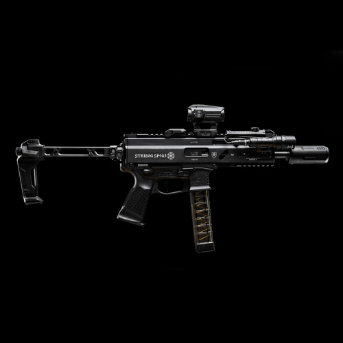 Strike Industries - Adaptér zadní desky Picatinny pro Stribog SP-9 Strike - černý - SI-SP9-PSA-BK