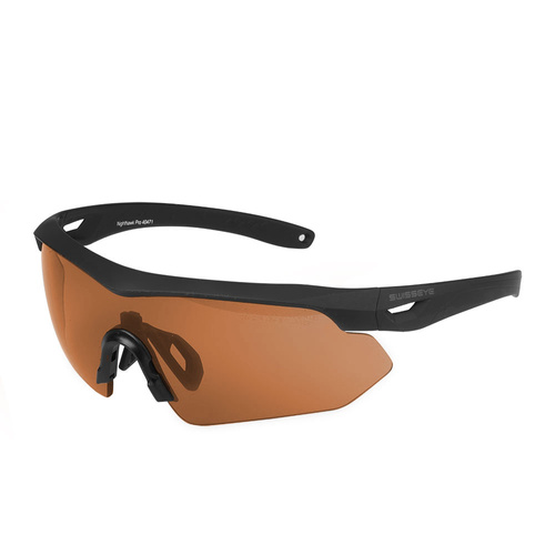 Swiss Eye - Střelecké brýle Nighthawk Pro - Laserové čočky 532/694/1064 - Černá - Hnědý zorník - 40472