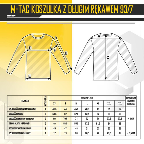 M-Tac - Vojenské tričko s dlouhým rukávem - černé - 20067002