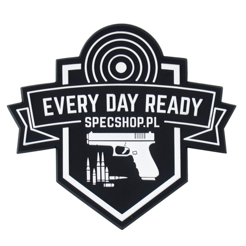 SpecShop.pl - Taktická nášivka se suchým zipem - štít - černá - 67x70 mm