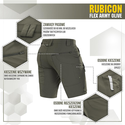 M-Tac - Taktické šortky Rubicon Flex - 4-Way Stretch - YKK - Army Olive - 20070062