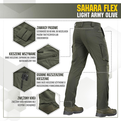 M-Tac - Taktické kalhoty Sahara Flex Lite - Army Olive - 20064062