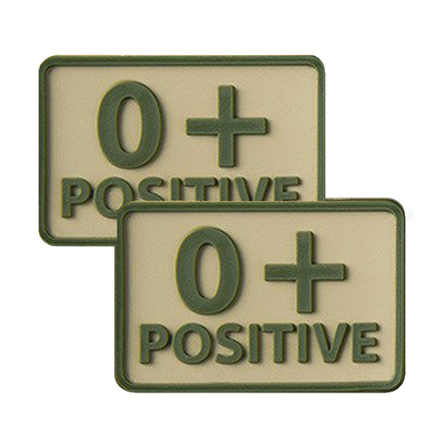 Helikon - PVC náplast - Krevní skupina - 0+ POS - Khaki - 2 ks