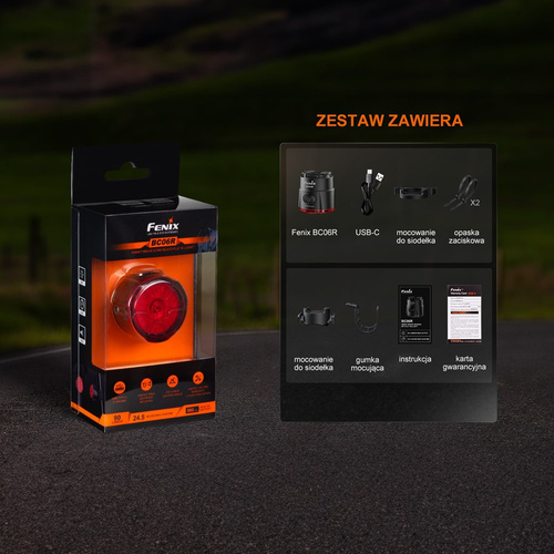 Fenix - Zadní LED světlo na kolo BC06R - 90 lm - Černá - BC06R.11111