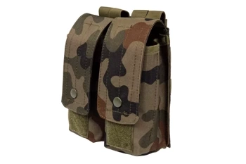 GFC Tactical - Dvojité pouzdro na zásobníky typu AK / AR - MOLLE - Nylon - vz. 93 PL Woodland - GFT-19-016371