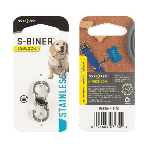 Nite Ize - S-Biner TagLock - nerezový - PLSBM-11-R3