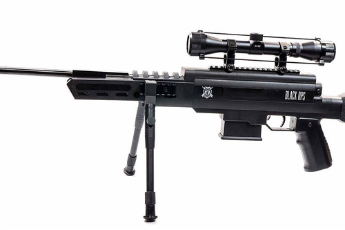 Black Ops - Odstřelovací vzduchová puška s přerušovaným výstřelem, dalekohledem 4x32 a dvojnožkou - 5,5 mm - B1091