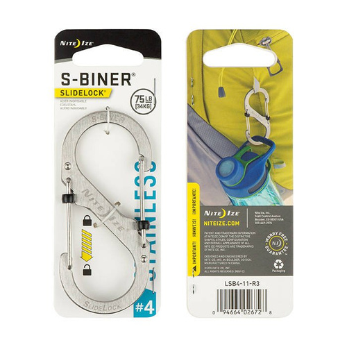 Nite Ize - S-Biner #4 SlideLock - nerez - LSB4-11-R3