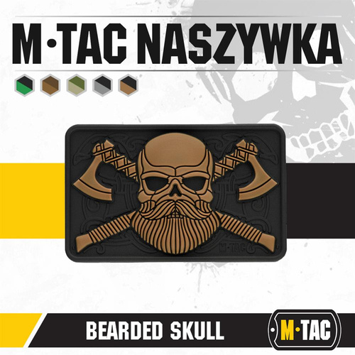 M-Tac - 3D nášivka - Vousatá lebka - černá / kojotí - 51113205