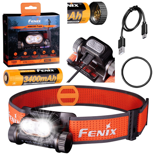 Fenix - Čelovka LED HM65R-T V2.0 - 1600 lm - černá/červená - HM65R-T V2.0