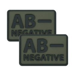 Helikon - PVC náplast - Krevní skupina - AB- NEG - olivově zelená - 2ks
