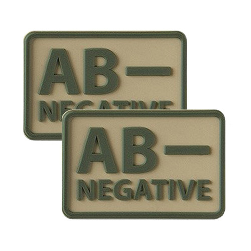 Helikon - PVC náplast - Krevní skupina - AB- NEG - Khaki - 2 ks