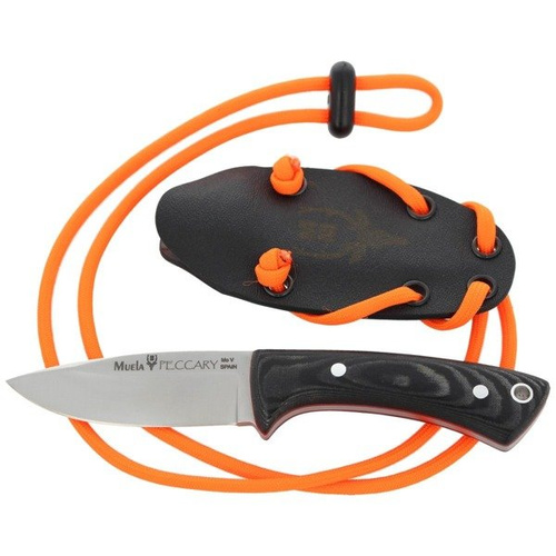 Muela - Taktický nůž na krk - X50CrMoV15 - černý - PECCARY-8M