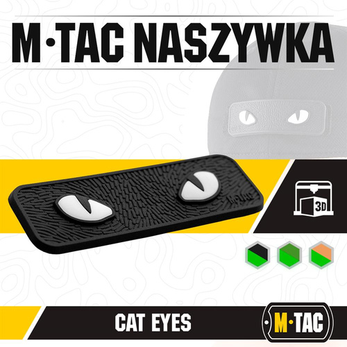 M-Tac - 3D PVC náplast s kočičíma očima - černá / fluo - 51114002