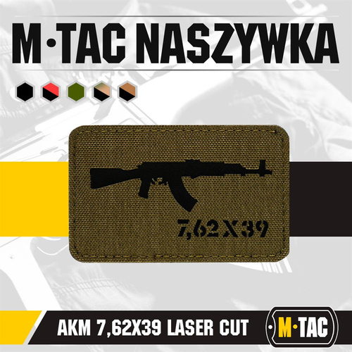 M-Tac - Laserem vyřezávaná nášivka AKM 7.62x39 - zelená/černá - 51110232