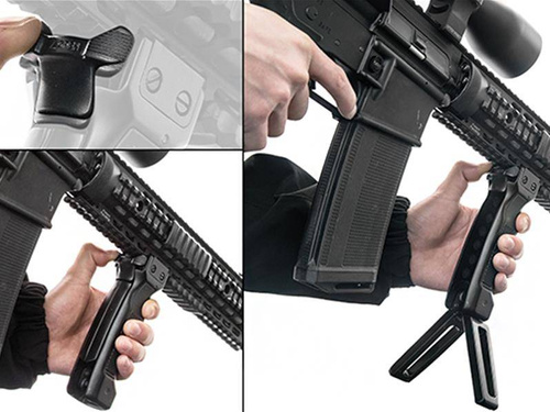 Leapers - Dvojnožka / přední rukojeť UTG® D Grip® - Picatinny - černá - MNT-DG02Q