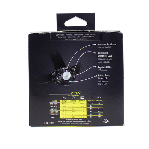 Princeton Tec - Čelovka Apex® - 650 lm - černá - APX21-BK/DK