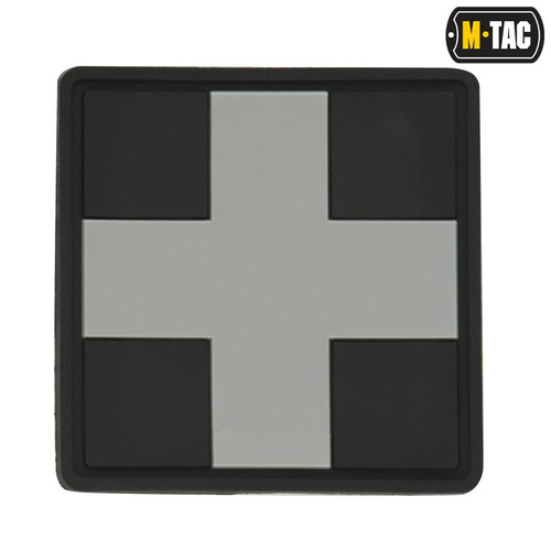 M-Tac - Medic Cross Square 3D PVC nášivka - černá / šedá - 51124211