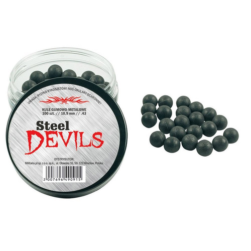 Ocelové kuličky Devils RAM Rubber-Steel .43 - 100 ks