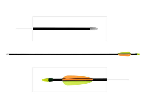 Poe Lang - Sklolaminátový šíp - 28" - Hladký terč - černý - D-055/VD-055K