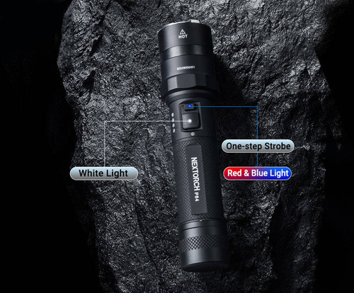 NEXTorch - LED taktická svítilna P84 s baterií 4800 mAh - 3000 lm - černá - P84