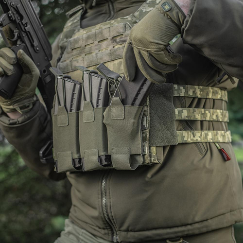 M-Tac - Trojité pouzdro na zásobníky pro AR / AK Elite Laser Cut - Ranger Green - 10145123