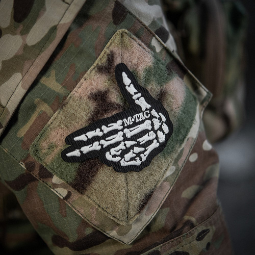 M-Tac - Nášivka s motivem kostlivce - výšivka - 500D Cordura - černá - 51375002