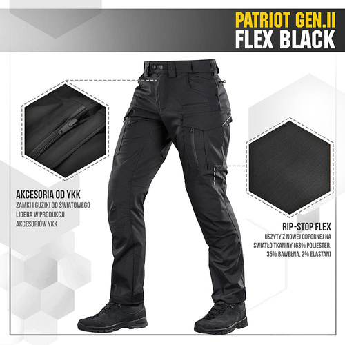 M-Tac - Taktické kalhoty Patriot Gen II Flex - černé - 20056802