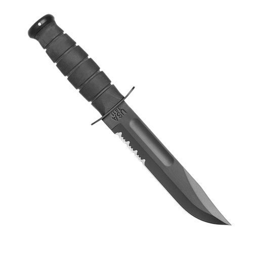 Ka-Bar Ka-Bar 1212 - Military knife - Black - Serrated - Leather sheath