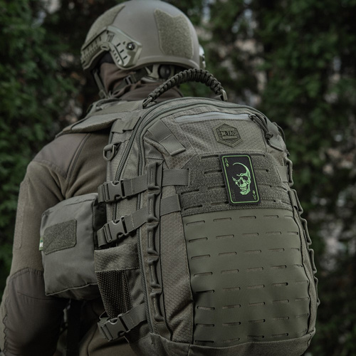 M-Tac - Morální nášivka Face of War - Cordura - Černá/Zelený - 51389201