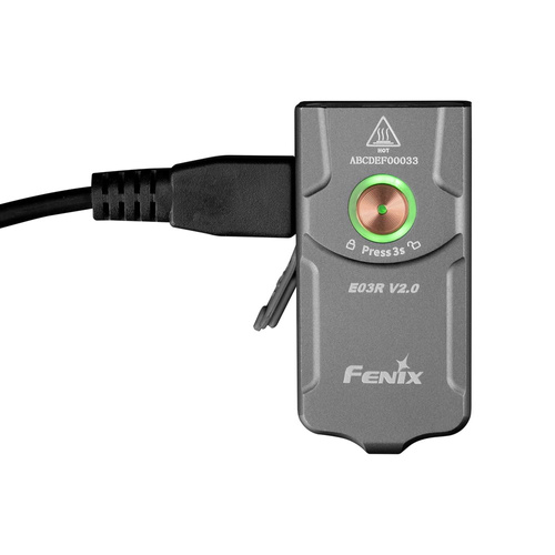 Fenix - Taktická svítilna PD36R Pro LED s baterií 5000 mAh + svítilna na klíče E03R V2.0 - 2800 lm - černá/šedá - PD36R Pro+E03R šedá