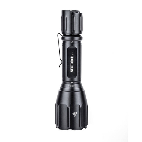 NEXTorch - T7 V2.0 LED taktická svítilna s 2600 mAh baterií - lovecká sada - 1300 lm - černá - T7 HUNTING SET V2.0