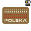 M-Tac - nášivka s vlajkou a nápisem Polsko - laserem řezaná - pixely - červená / kojotí / bílá - 51007105