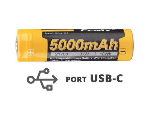 Fenix - 21700 5000 mAh 3,6 V Li-Ion akumulátor - USB-C - ARB-L21-5000U
