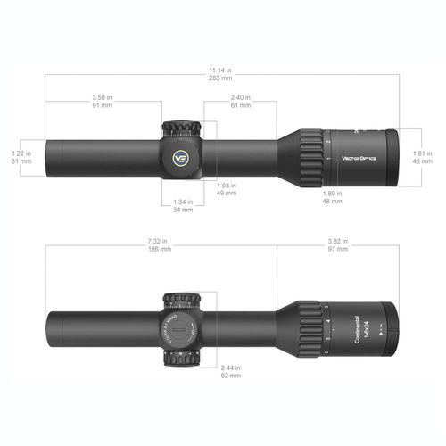 Vector Optics - Taktický puškohled Continental x6 - 1-6x24i - černý - SCOC-44