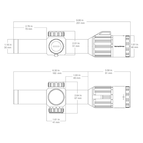 Vector Optics - LPVO Scope Constantine HD 1-10x24 - FFP - VCO-2 MIL - Černá - SCFF-42