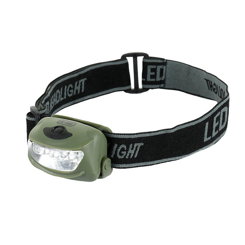 M-Tac - 4+1 LED svítilna s hlavou - 18 lumenů - olivová - MTC-HL-022-OD