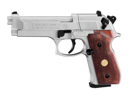Umarex - Vzduchová pistole Beretta M92 FS - 4,5 mm diabolo - Nikl / dřevo - 419.00.03