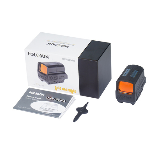 Holosun - HE512C-GD Gold Dot Switchable Multi Reticle Enclosed Reflex Sight - Solární panel